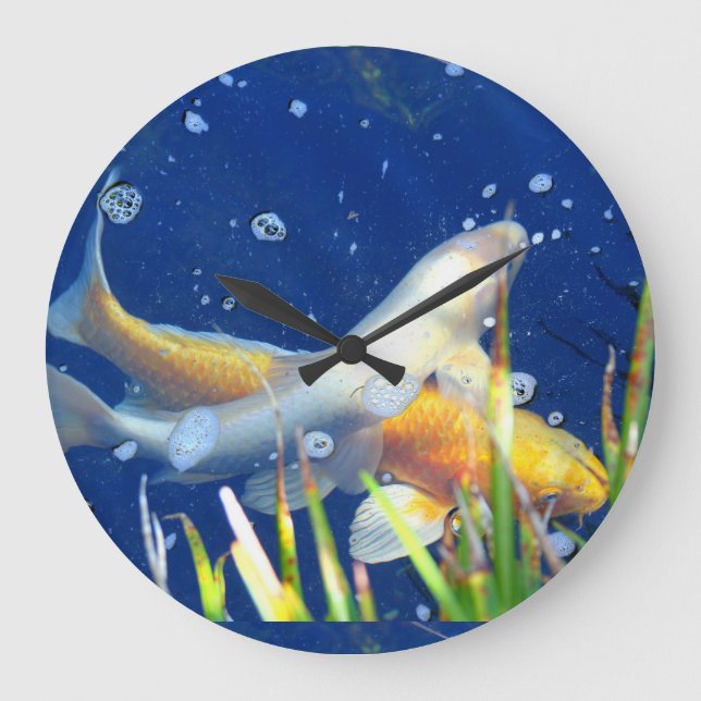 japanese koi clock große wanduhr (Vorderseite)