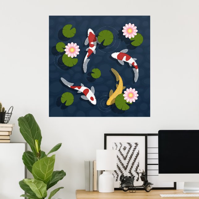 Japanese Koi Fish Pond Poster (Heimbüro)