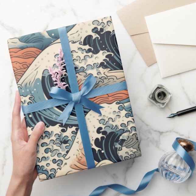 Japanese Koi Fish Sakura Pattern  Geschenkpapier (Schenken)