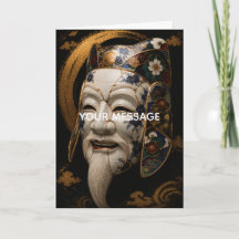 Japanese Okina Noh Mask Kintsugi Art Personalized