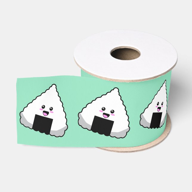Japanese Onigiri Sushi Cute Kawaii Food Pattern Ripsband (Spule)