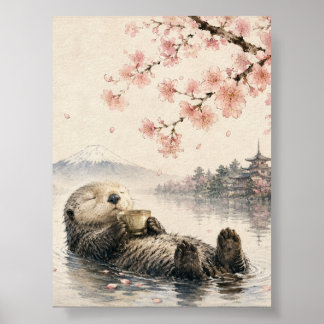 Japanese Otter Poster Printable Wall Art 