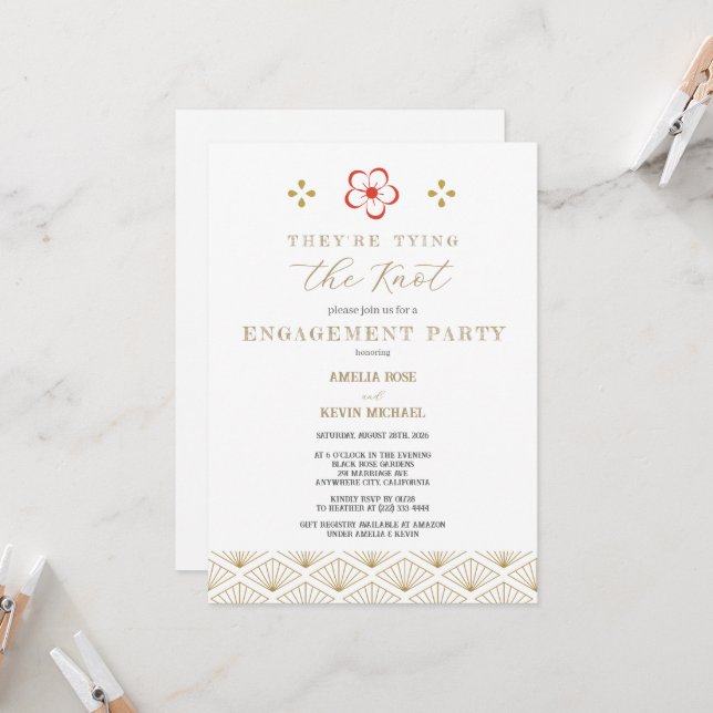  Japanese Plum Blossom Design Einladung (Vorderseite/Rückseite Beispiel)