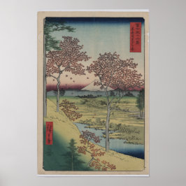 Japanese Print Shows View of Mount Fuji Poster