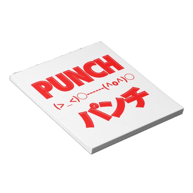 Japanese Punch Emoticons Notizblock (angewinkelt)