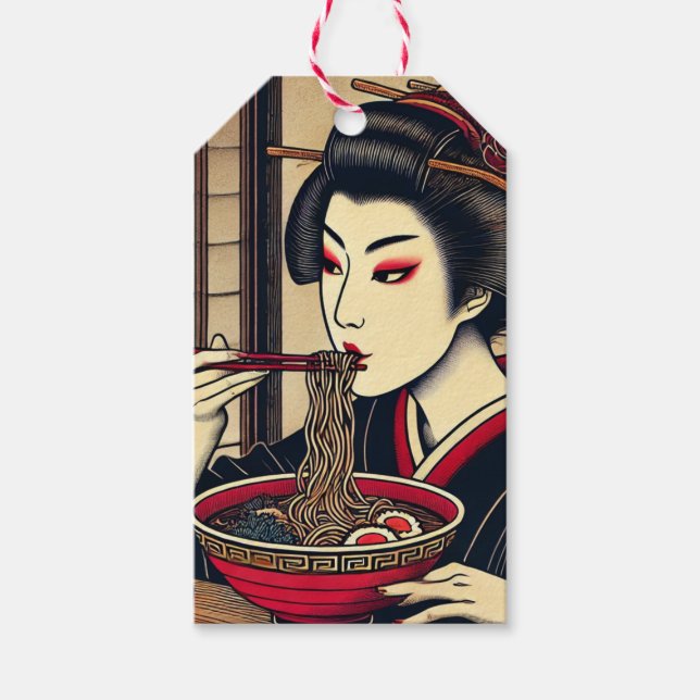Japanese ramen kimono ukiyoe geschenkanhänger (Vorderseite)