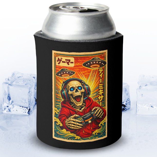 Japanese Retro Vintage UFO Skeleton Funny Gamer Dosenkühler (Von Creator hochgeladen)