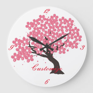 Japanese Sakura Cherry Blossoms Thunder_Cove Große Wanduhr