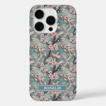 Japanese Sakura Koi Fish Print Monogrammed