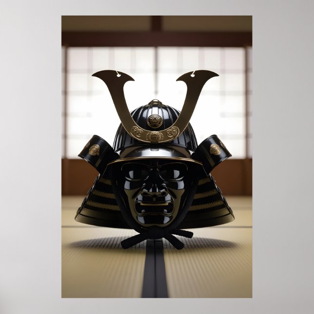 Japanese Samurai Helmet Poster (Vorne)