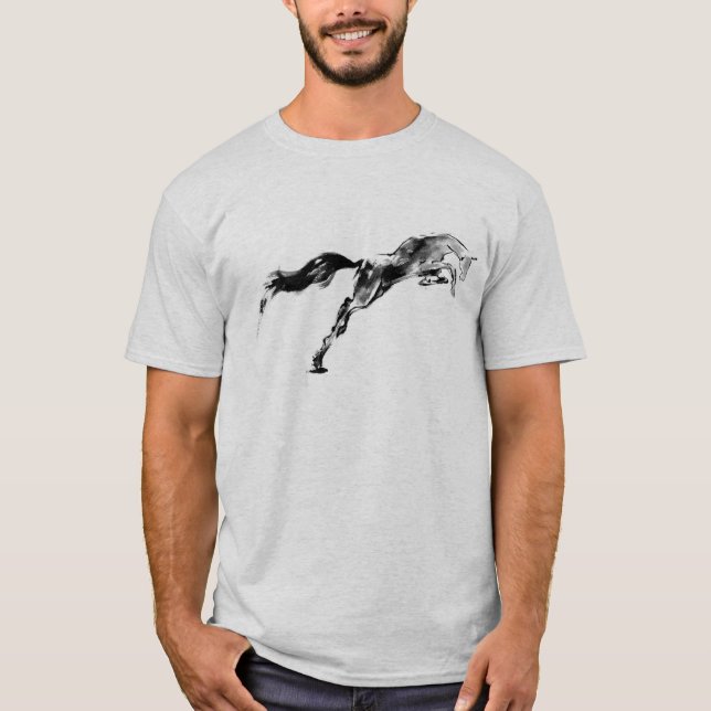Japanese samurai horse art equestrian sumi T-Shirt (Vorderseite)