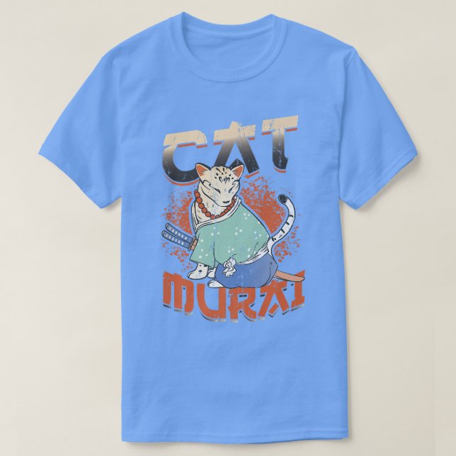 Japanese Samurai Ninja Cat Samurai  (2) T-Shirt (Design vorne)