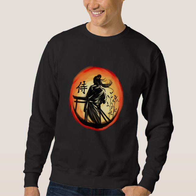 Japanese Samurai Warrior Lone Bushido Warrior Sweatshirt (Vorderseite)