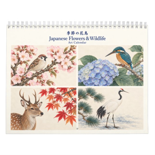 Japanese Seasonal Flowers and Wildlife Art Kalender (Titelbild)