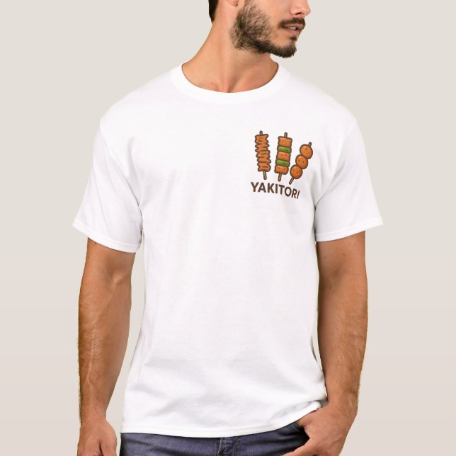Japanese Street Food Vibes - Yakitori Design T-Shirt (Vorderseite)