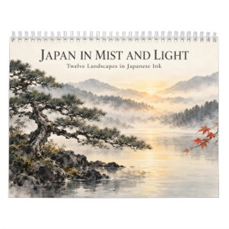Japanese Sumi-e Landscapes in Mist and Light Kalender