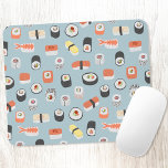 Japanese Sushi Food Art Pattern Mousepad<br><div class="desc">Lots of sushi,  nigiri and maki rolls for foodies.</div>