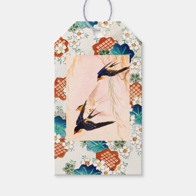 JAPANESE SWALLOW-Geschenk-Tag Geschenkanhänger (Vorderseite)