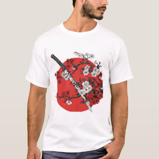 Japanese Sword & Cherry Blossom T-Shirt