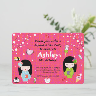 Japanese Tea Party Invitation Einladung