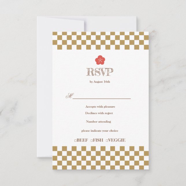 Japanese Touch Bridal RSVP Karte (Vorderseite)