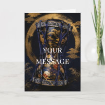 Japanese Tsuzumi Drum Gold Art Personalized Card
