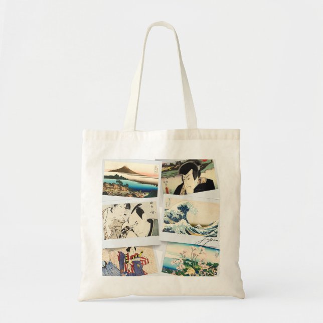 Japanese Ukiyo-e Inspired Design with Hokusai's Tragetasche (Vorne)