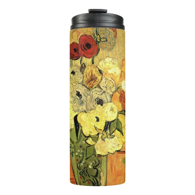 Japanese Vase, Roses, Anemones by Vincent van Gogh Thermosbecher (Vorderseite)