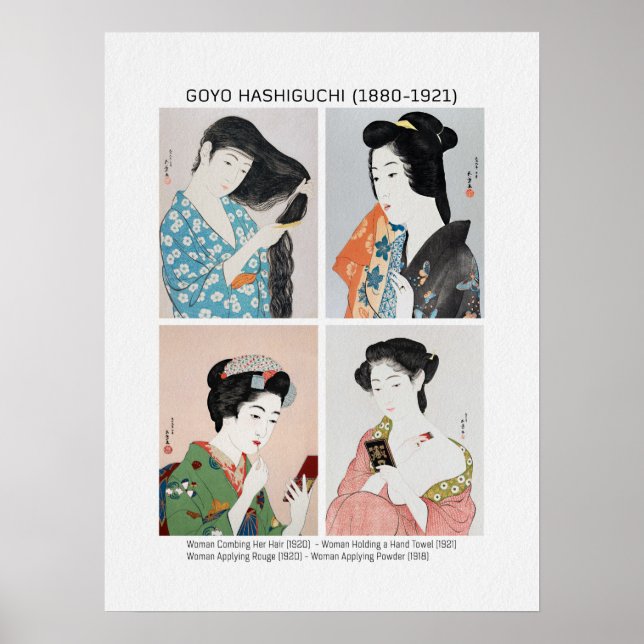 Japanese women portraits  - Goyō Hashiguchi  Poster (Vorne)