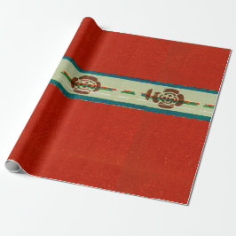 JAPANESE WOODBLOCK PATTER RED WRAPPING PAPIER GESCHENKPAPIER