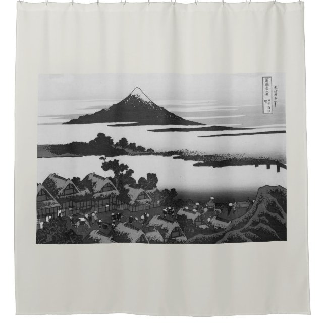 JAPANESE WOODBLOCK PRINT Duschvorhang (Vorderseite)