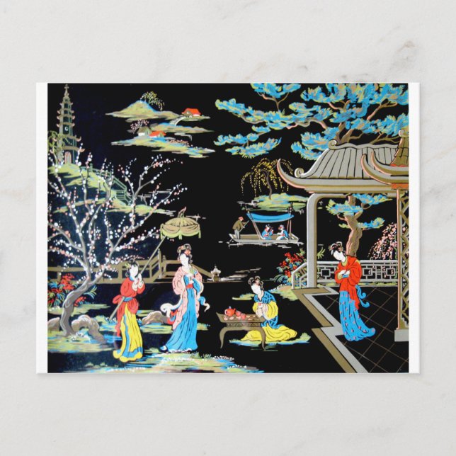 JAPANESISCHE VINTAGE ART POSTKARTE (Vorderseite)
