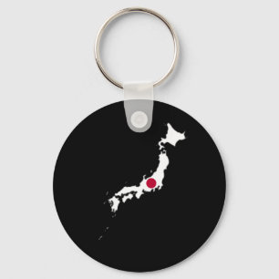 Japanflagge auf der Karte Schlüsselanhänger