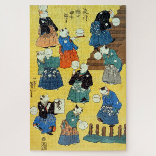 Japanisch Acrobat Cats, Kuniyoshi, Ukiyo-e