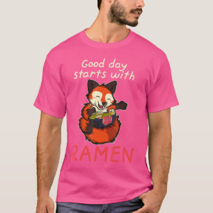 Japanisch Anime Kawaii Ramen Noodles Fox T-Shirt