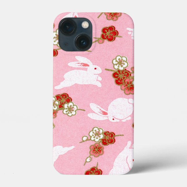 Japanisch Art Pink Sakuras & Rabbits Case-Mate iPhone Hülle (Rückseite)