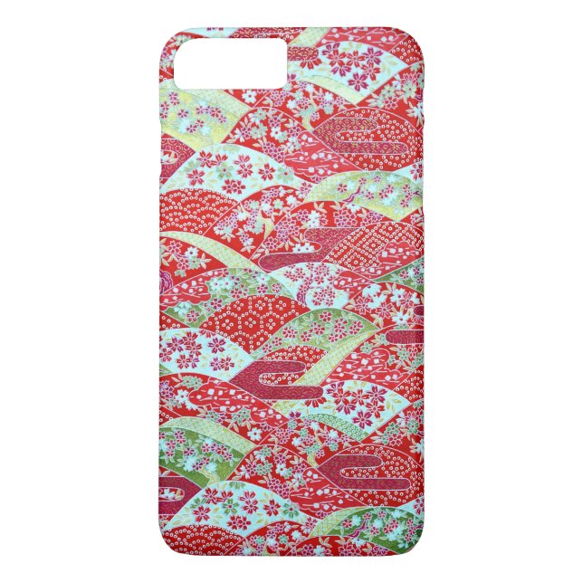 Japanisch Art Red Floral Yuzen iPhone 8 Plus Fall Case-Mate iPhone Hülle (Rückseite)