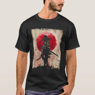 Japanisch Art Samurai Vintag Fighter Retro Design T-Shirt