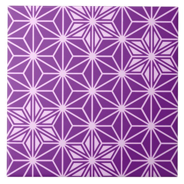Japanisch Asanoha oder Star Pattern, Amethym lila Fliese (Vorderseite)