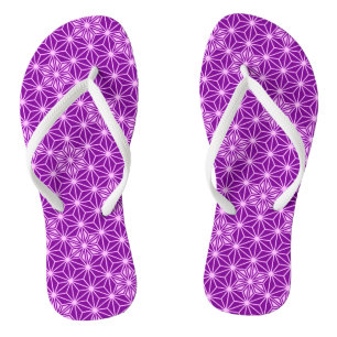 Japanisch Asanoha oder Star Pattern, Amethyst lila Flip Flops