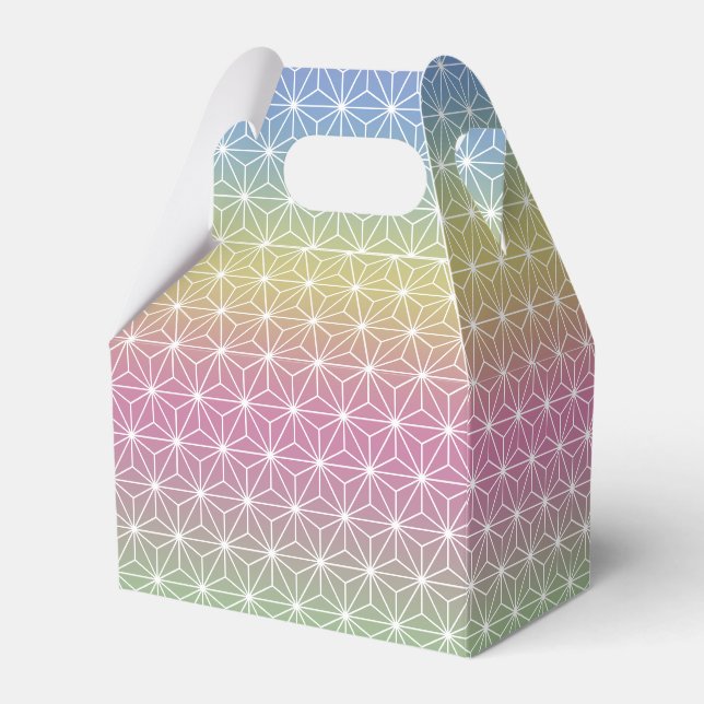 Japanisch Asanoha Traditionelle Printpastel Rainbo Geschenkschachtel (Vorderseite)