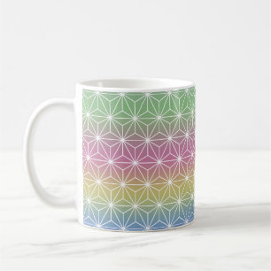 Japanisch Asanoha Traditionelle Printpastel Rainbo Kaffeetasse