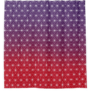 Japanisch Asanoha Traditioneller Print Red & Lila Duschvorhang