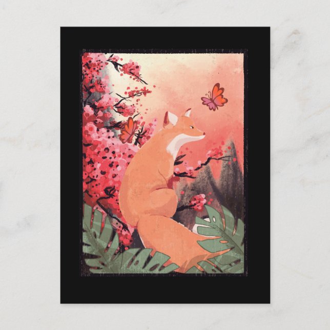 Japanisch Beautiful Fox Butterfly Postkarte (Vorderseite)