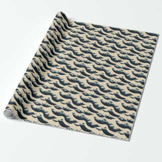 Japanisch-blaues Wellenpapier Geschenkpapier