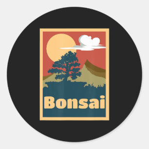 Japanisch Bonsai Tree Sunset - Bonsai Lover Gesche Runder Aufkleber