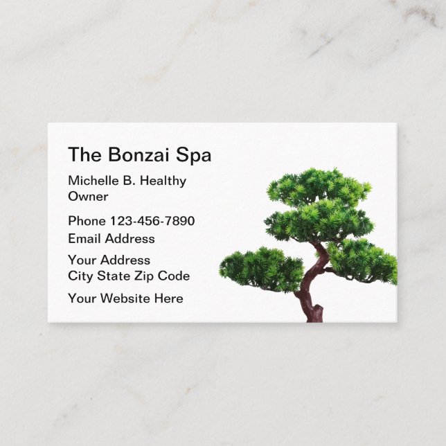 Japanisch Bonzai Wellness-Center Theme Visitenkarte (Vorderseite)