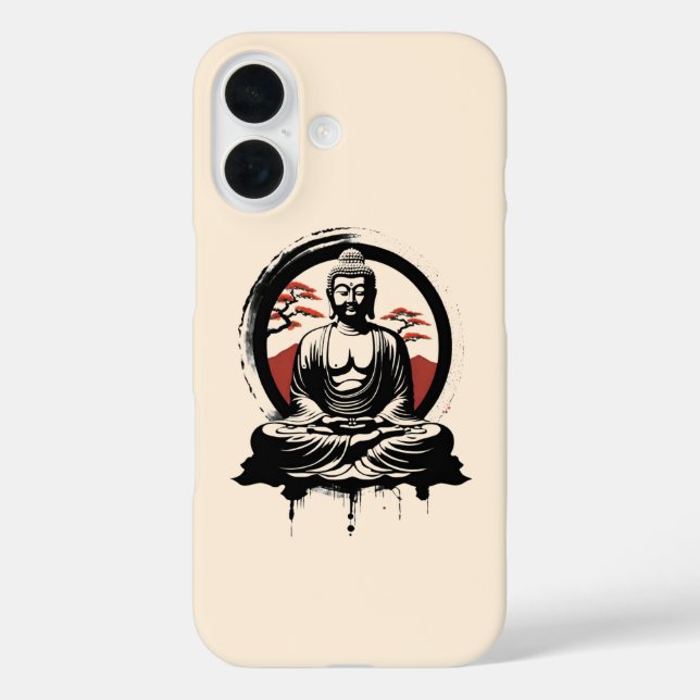 Japanisch Buddha Zen iPhone 16 Hülle (Rückseite)