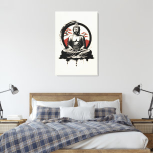 Japanisch Buddha Zen Leinwanddruck
