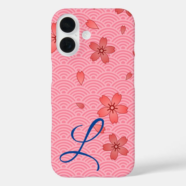 Japanisch Cherry Blossom Floral iPhone 16 Hülle (Rückseite)